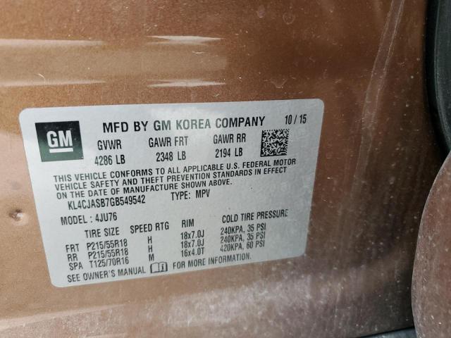 KL4CJASB7GB549542 Buick Encore