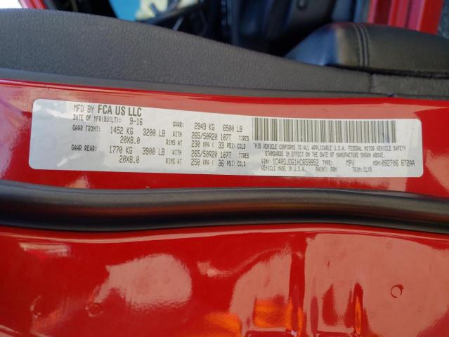 1C4RDJDG1HC659952 Dodge DURANGO GT