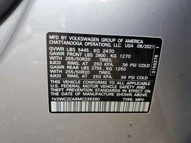 1V2WC2CA9MC239390 Volkswagen Atlas Cross Sport Se