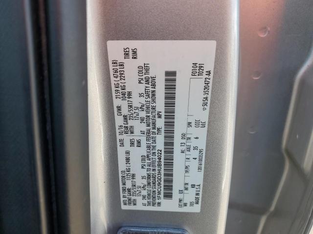 1FMCU9GD3HUB94022 Ford ESCAPE SE