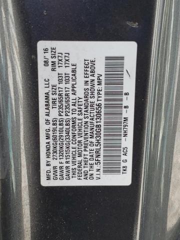 5FNRL5H30GB130656 Honda ODYSSEY SE