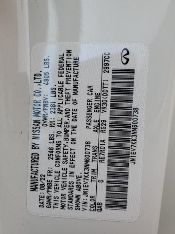 JN1EV7KK3NM600738 Infiniti Q60 Luxe