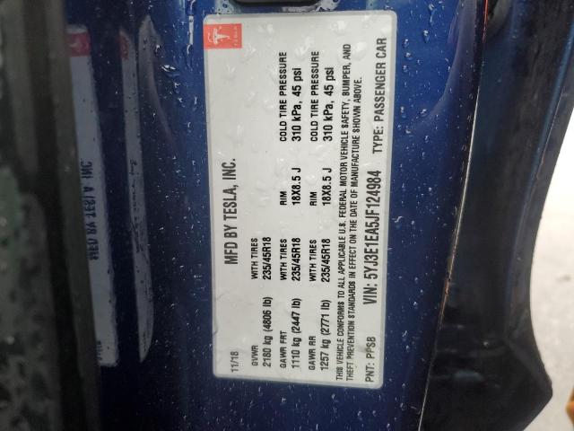 5YJ3E1EA5JF124984 Tesla MODEL 3