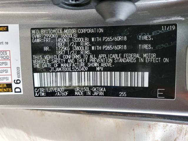 JTJAM7BXXL5250409 Lexus Gx 460 Premium