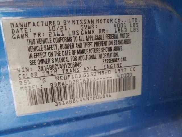 3N1AB8CV4NY206846 Nissan SENTRA SV