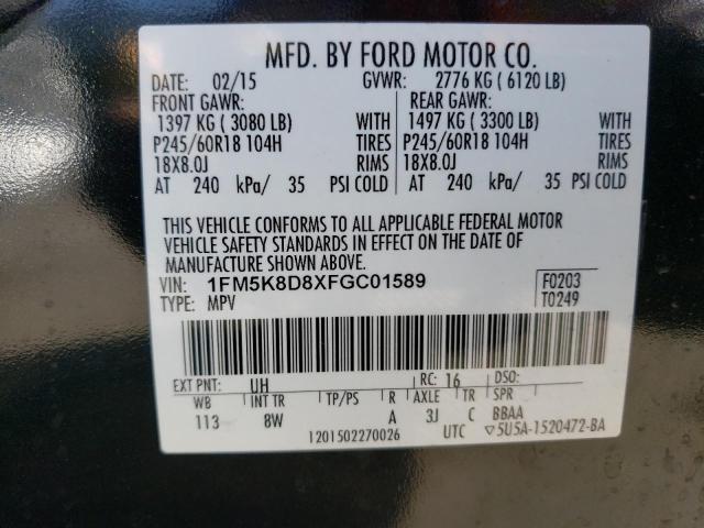 1FM5K8D8XFGC01589 Ford EXPLORER XLT