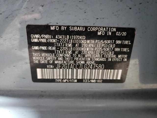 JF2GTACC7LG247580 Subaru Crosstrek Premium