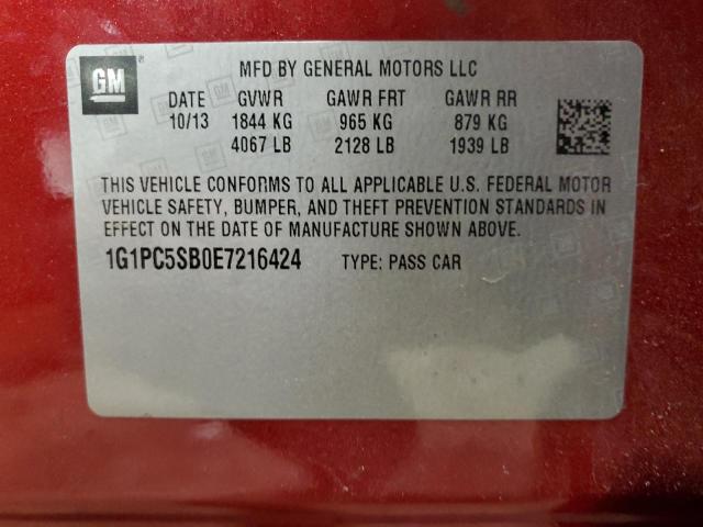 1G1PC5SB0E7216424 Chevrolet CRUZE LT