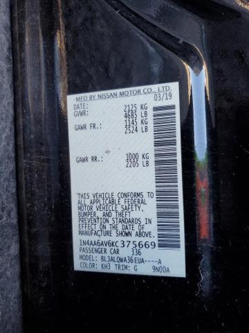 1N4AA6AV6KC375669 Nissan MAXIMA S