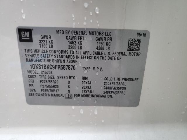 1GKS1BKC9FR687870 GMC YUKON SLT