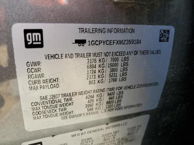 1GCPYCEFXMZ359184 Chevrolet Silverado K1500 Trail Boss Custom