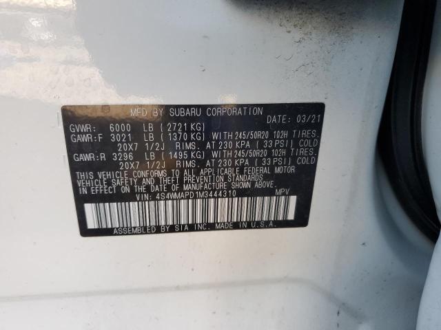 4S4WMAPD1M3444310 Subaru Ascent Limited