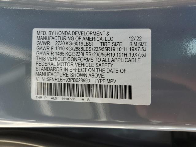 5FNRL6H93PB028990 Honda Odyssey Elite