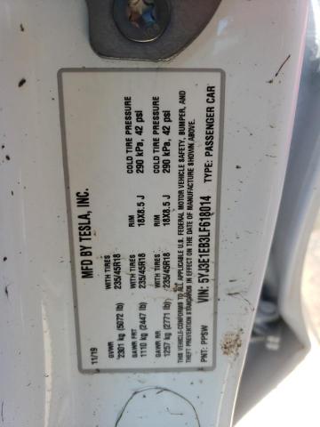 5YJ3E1EB3LF618014 Tesla MODEL 3