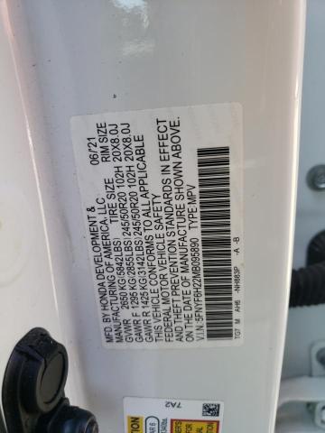 5FNYF6H22MB095890 Honda PILOT SE