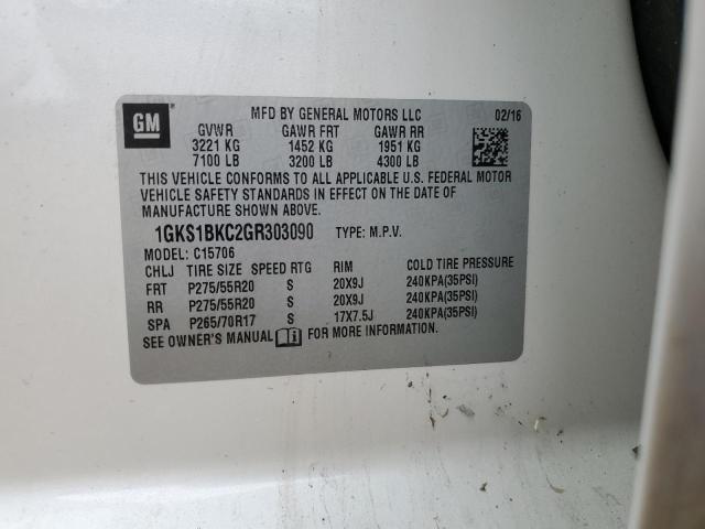 1GKS1BKC2GR303090 GMC YUKON SLT