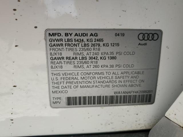 WA1ANAFY4K2095351 Audi Q5 PREMIUM