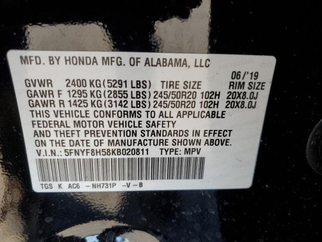 5FNYF8H58KB020811 Honda Passport Exl