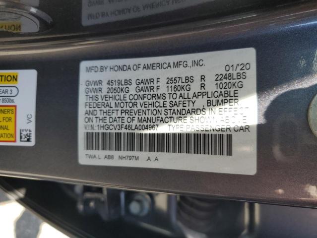1HGCV3F46LA004967 Honda Accord Hybrid Ex