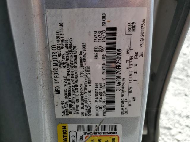 3FA6P0H70FR250909 Ford FUSION SE
