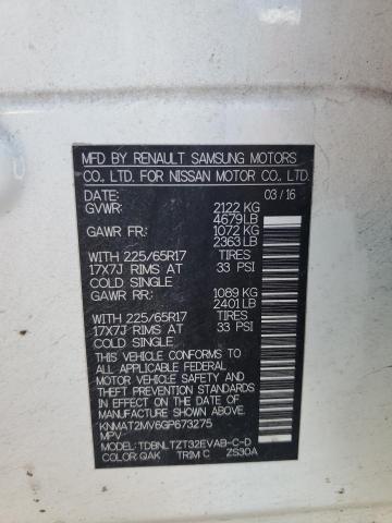 KNMAT2MV6GP673275 Nissan ROGUE S