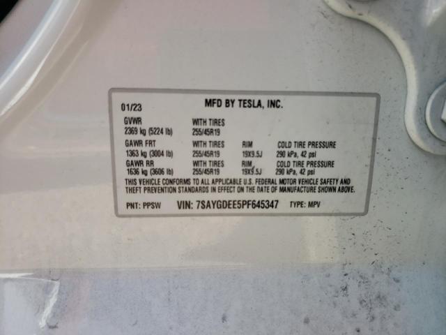 7SAYGDEE5PF645347 Tesla Model Y