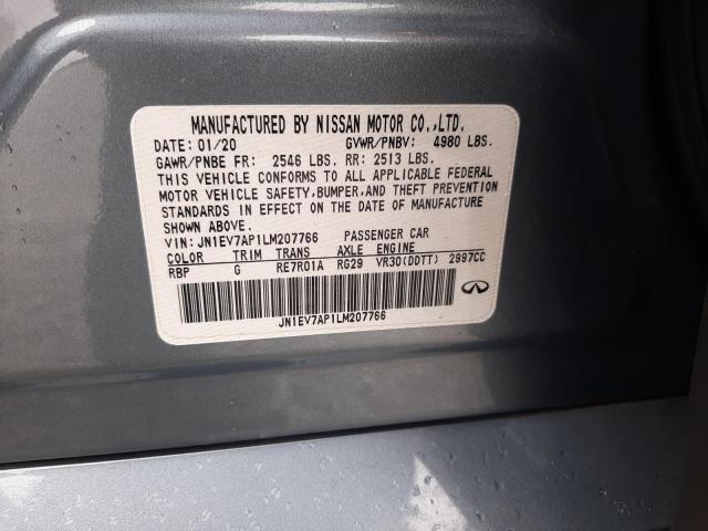 JN1EV7AP1LM207766 Infiniti Q50 PURE