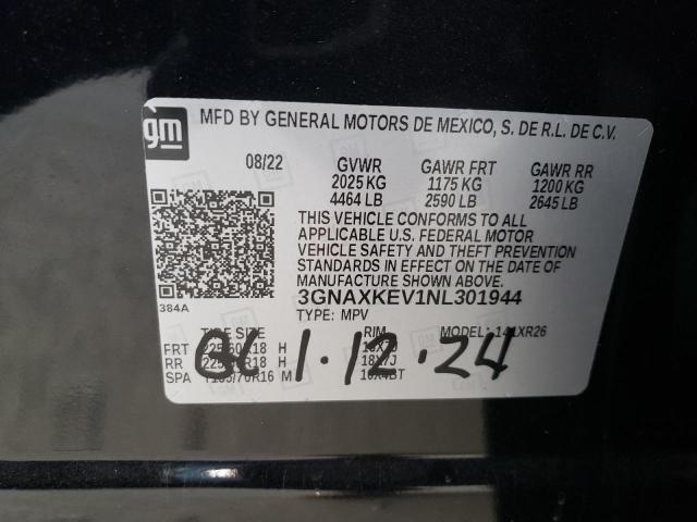 3GNAXKEV1NL301944 Chevrolet EQUINOX LT