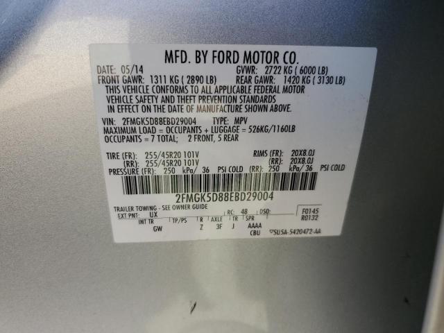 2FMGK5D88EBD29004 Ford Flex Limited