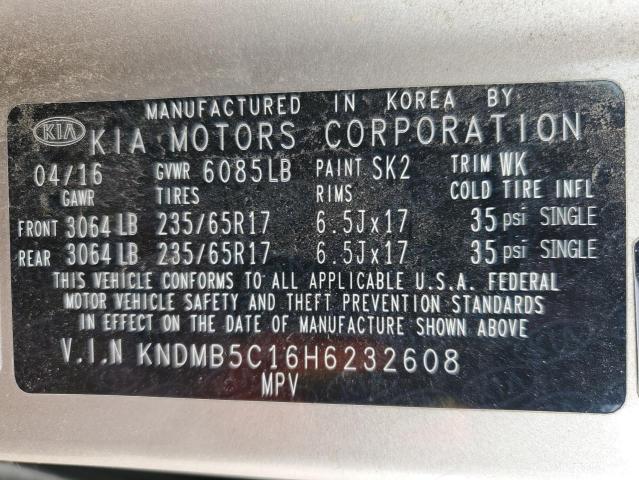 KNDMB5C16H6232608 KIA SEDONA LX