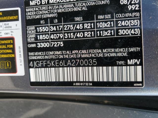 4JGFF5KE6LA270035 Mercedes-Benz Gls 450 4matic