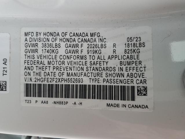 2HGFE2F2XPH552693 Honda Civic Lx