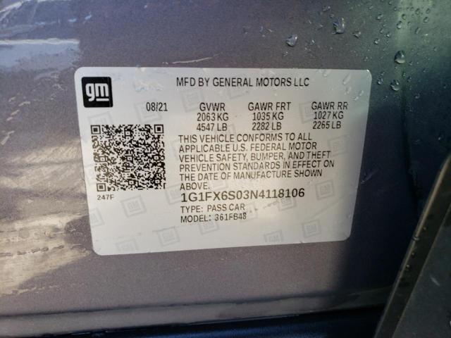 1G1FX6S03N4118106 Chevrolet Bolt Ev 2lt