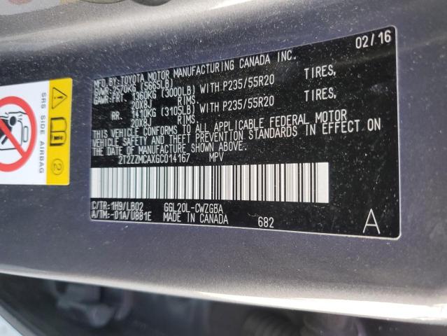 2T2ZZMCAXGC014167 Lexus RX 350