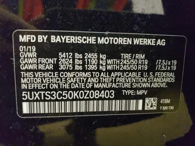 5UXTS3C50K0Z08403 BMW X3 Xdrivem40i