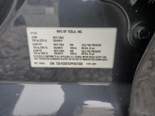 7SAYGDEE5PF667008 Tesla Model Y