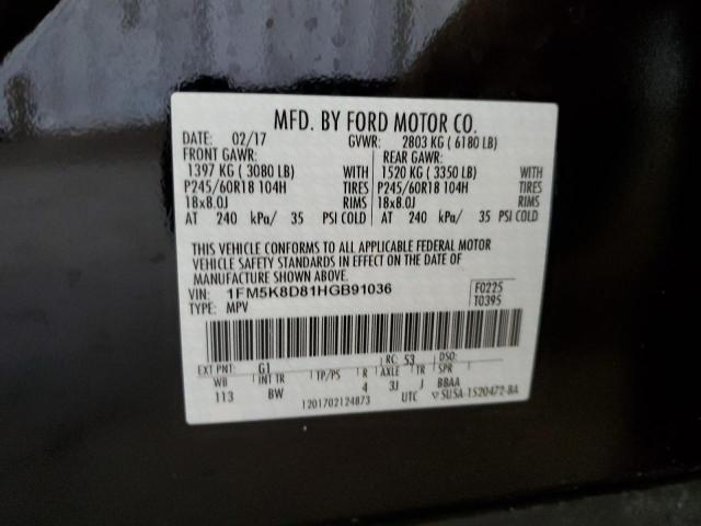 1FM5K8D81HGB91036 Ford EXPLORER XLT