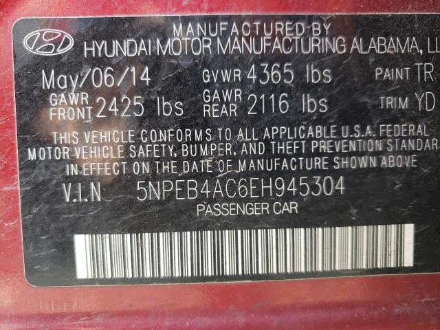 5NPEB4AC6EH945304 Hyundai SONATA GLS