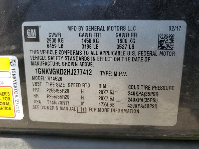 1GNKVGKD2HJ277412 Chevrolet Traverse Lt