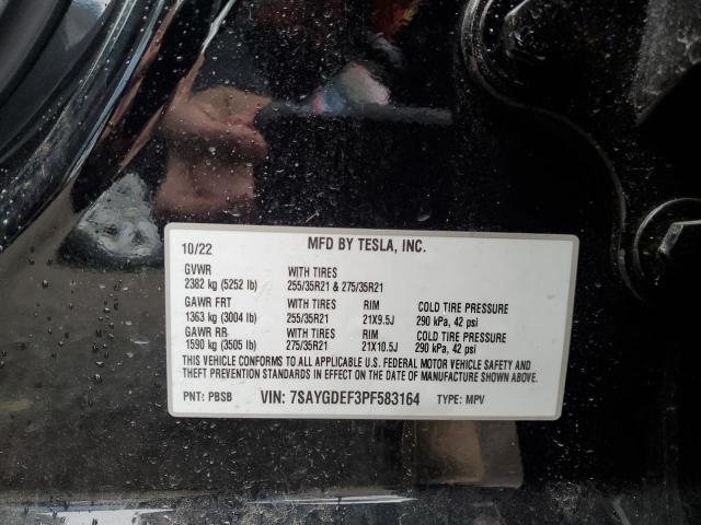7SAYGDEF3PF583164 Tesla Model Y
