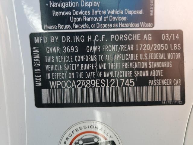 WP0CA2A89ES121745 Porsche Boxster