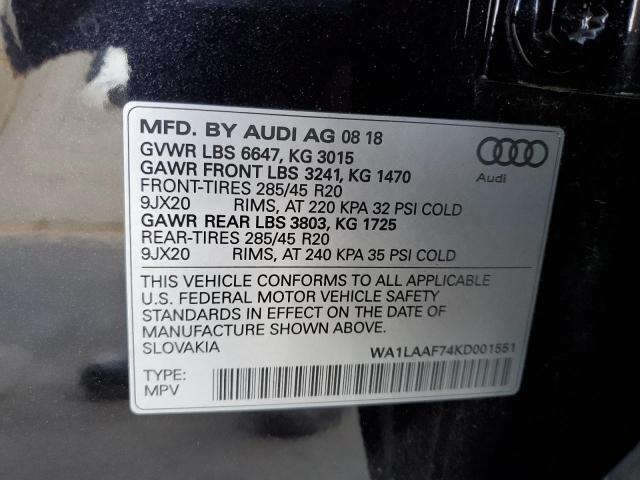 WA1LAAF74KD001551 Audi Q7 Premium Plus