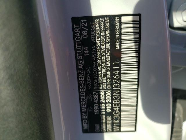 W1K3G4EB3NJ326411 Mercedes-Benz A 220
