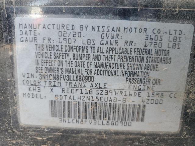 3N1CN8FV3LL880900 Nissan VERSA SR