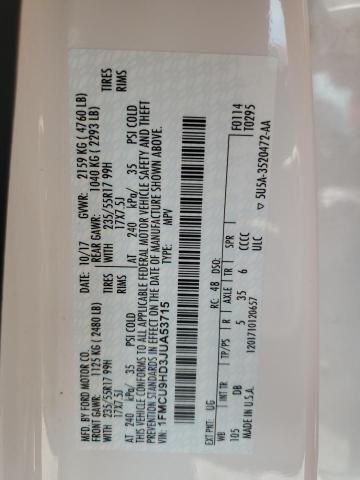 1FMCU9HD3JUA53715 Ford ESCAPE SEL