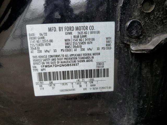 1FMSK7DH2NGB53937 Ford EXPLORER XLT