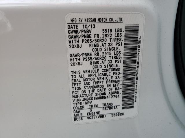 JN8CS1MW8EM412764 Infiniti QX70