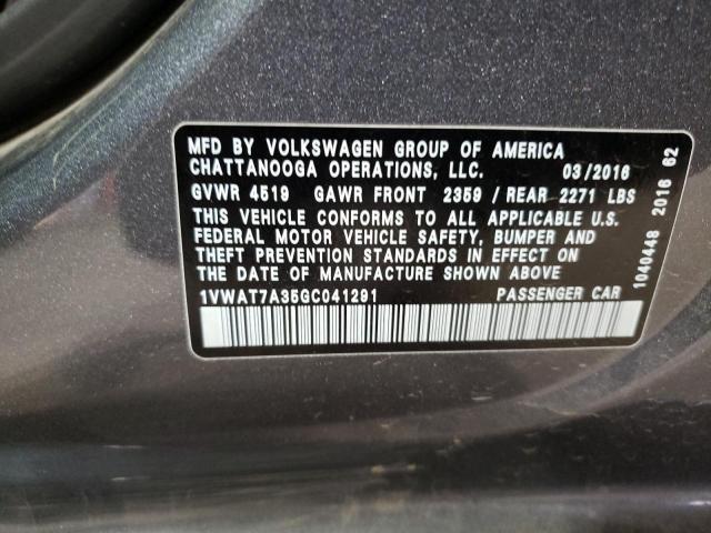 1VWAT7A35GC041291 Volkswagen PASSAT S