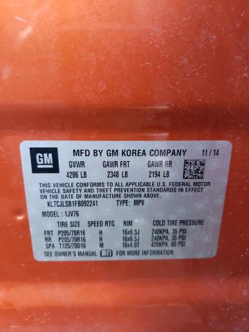KL7CJLSB1FB092241 Chevrolet TRAX 1LT
