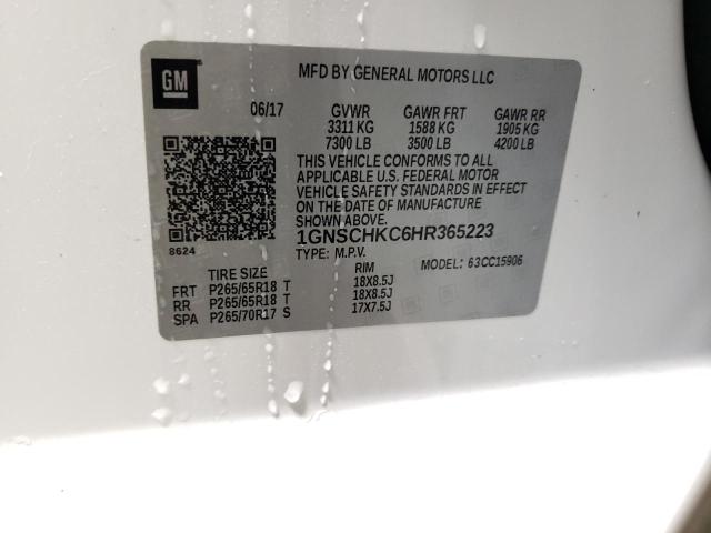 1GNSCHKC6HR365223 Chevrolet Suburban C1500 Lt